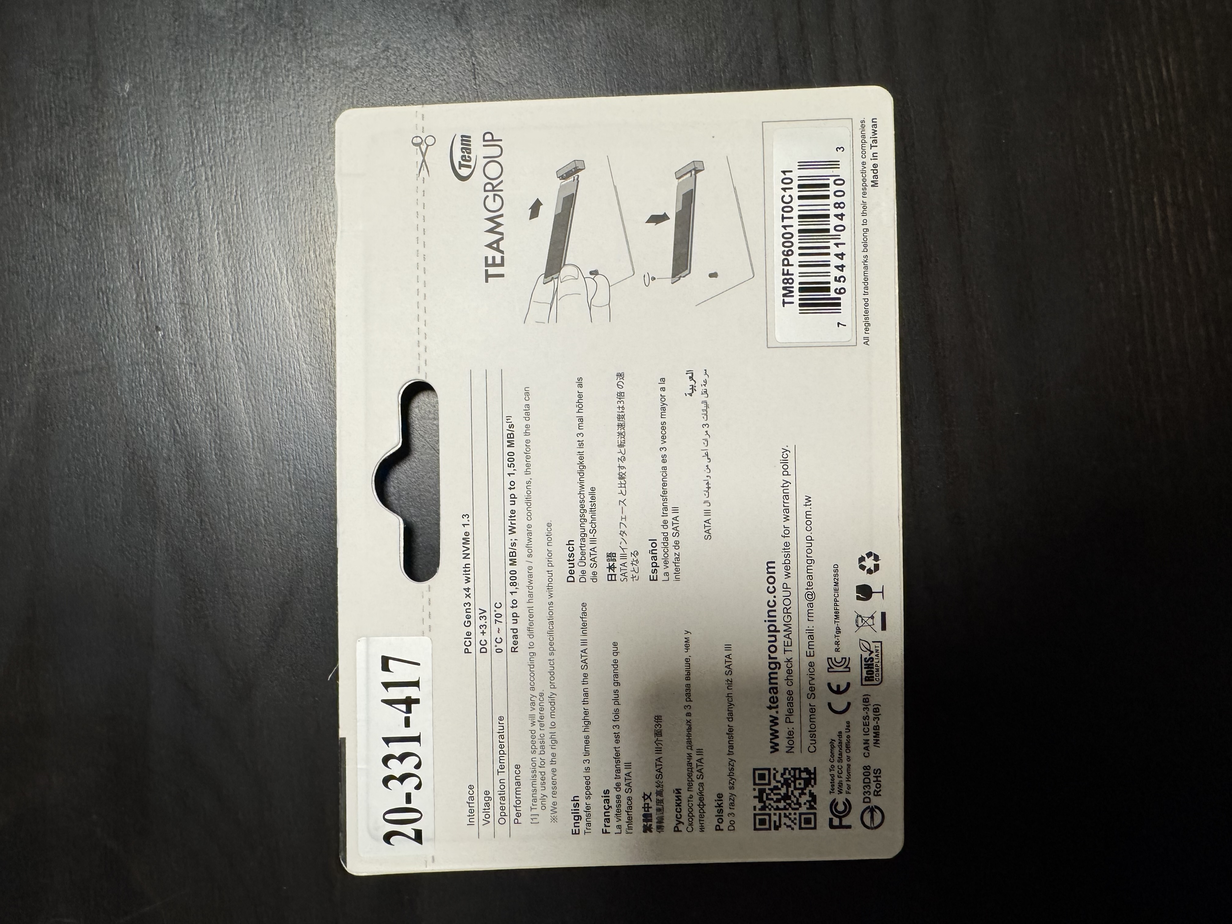 Team Group MP33 1tb NVME NEW