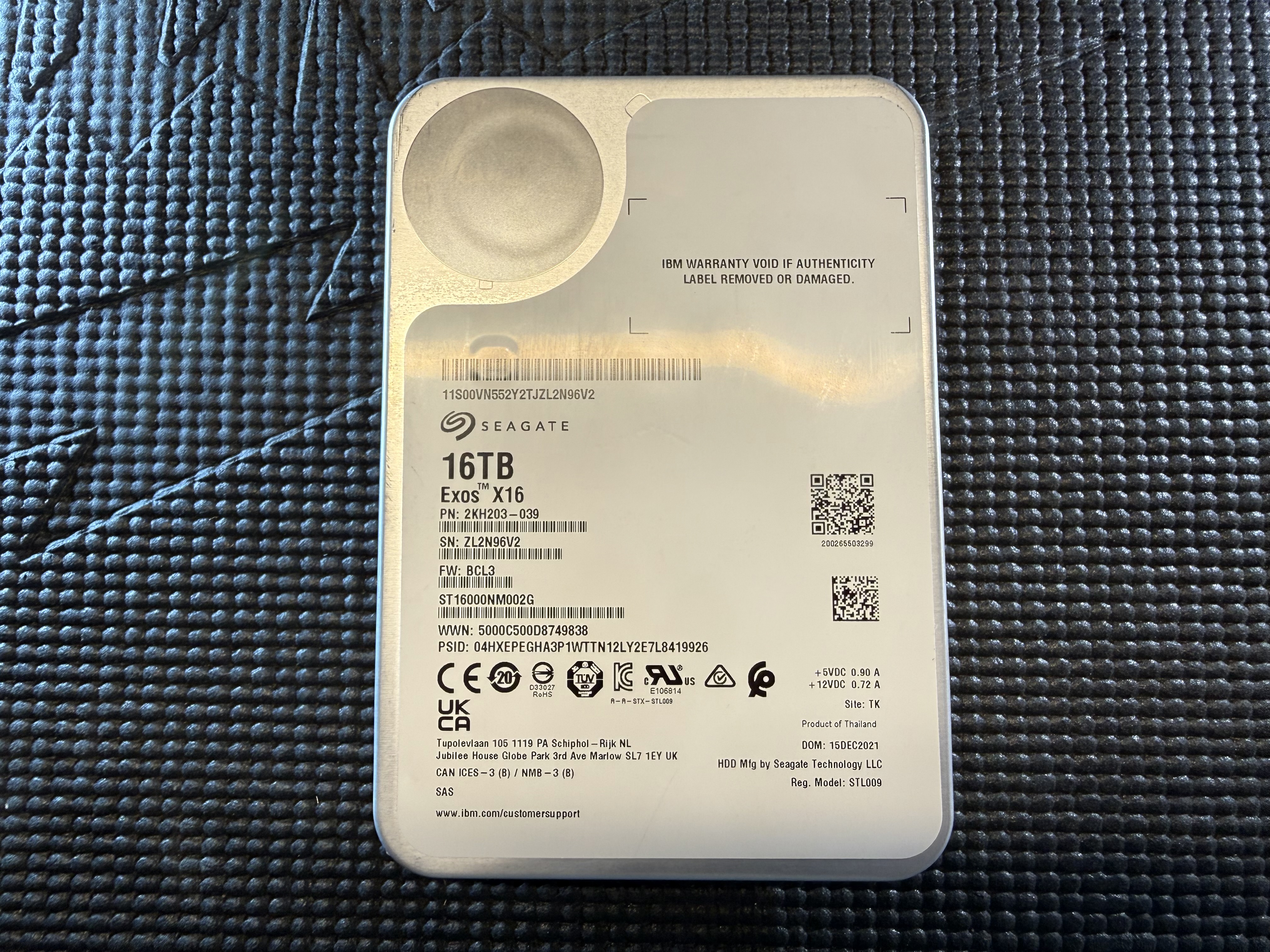 16TB Seagate Exos X16 - SAS 7200RPM - Low hours