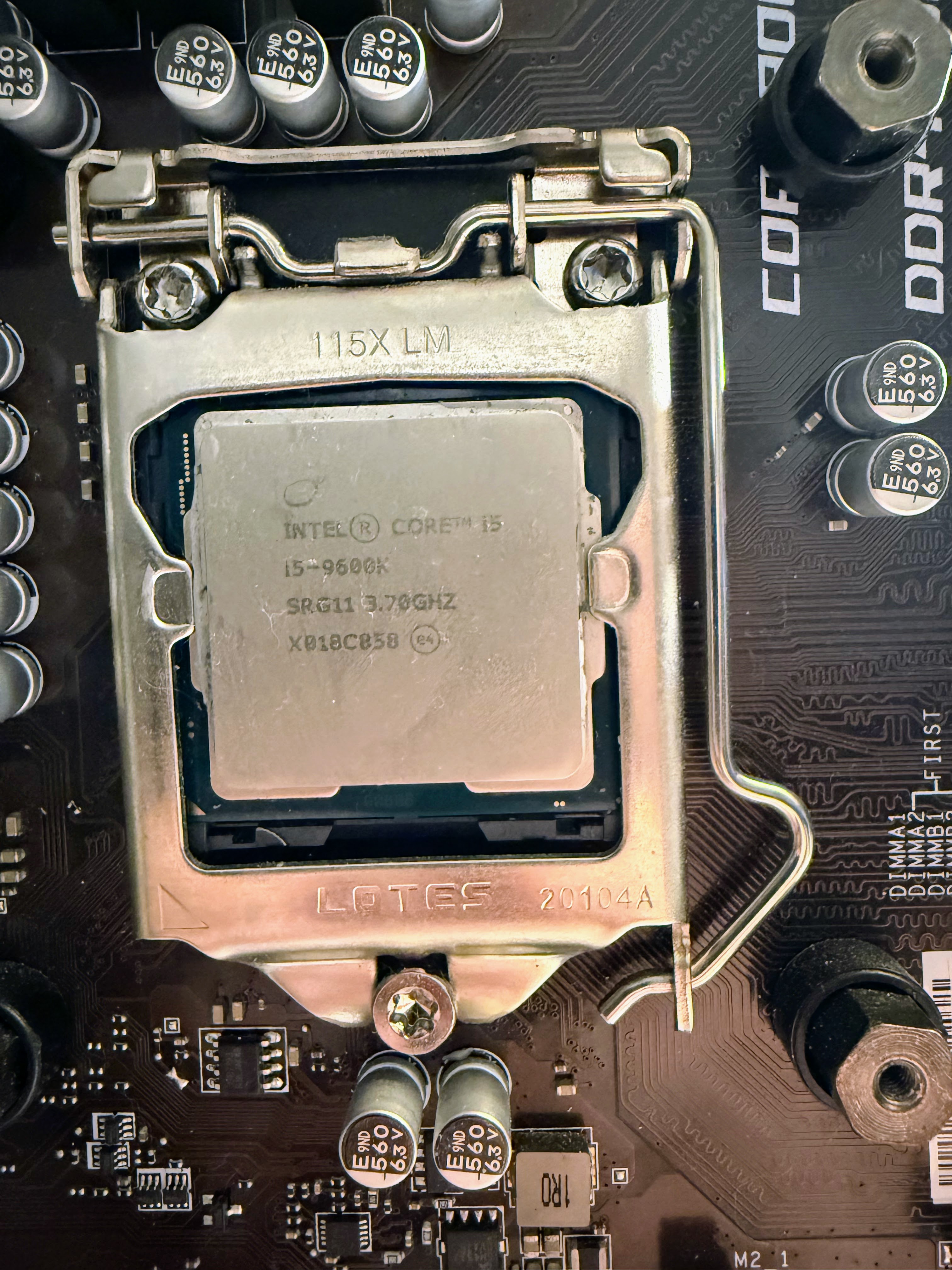 MSI Z390-A Pro motherboard with a Intel i5 9600k CPU