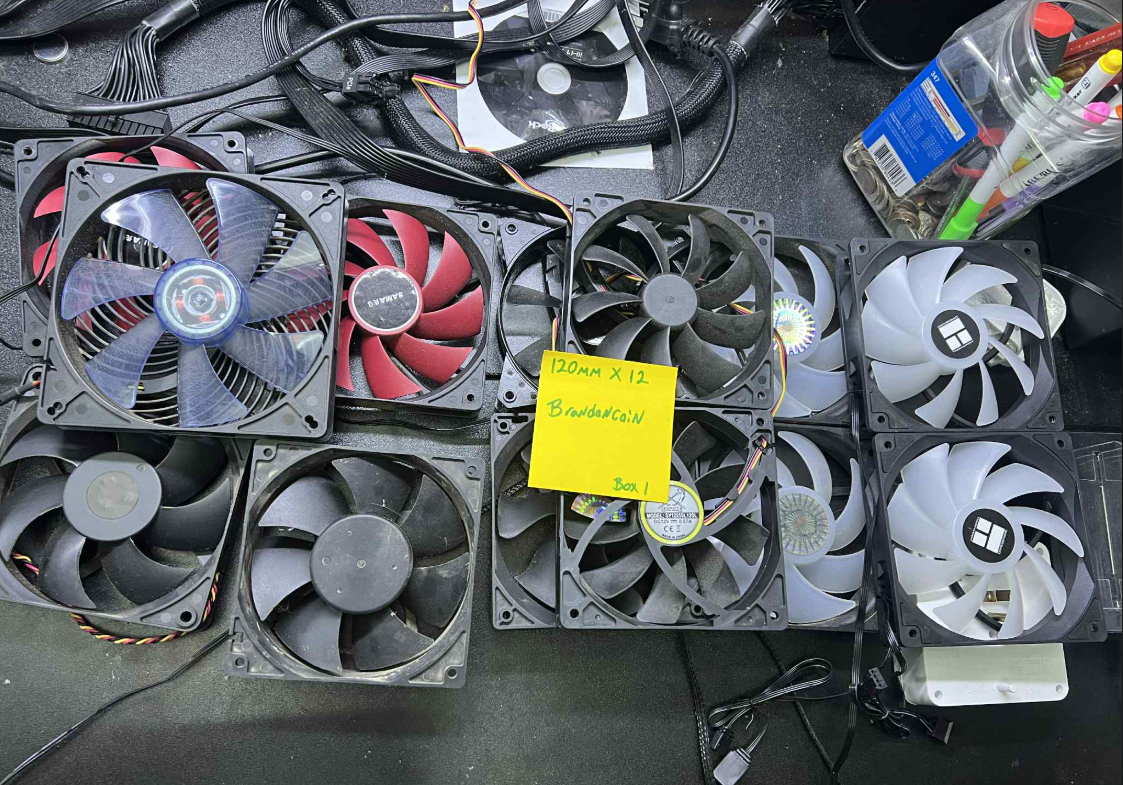 12 Assorted 120mm Case fans