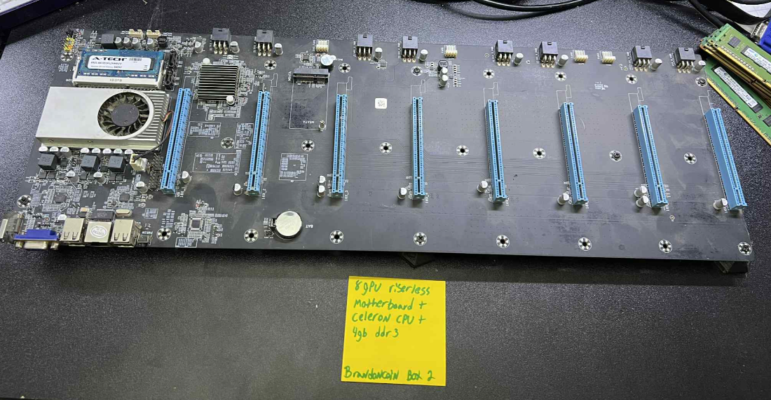 8 GPU Riserless Motherboard + CPU + RAM