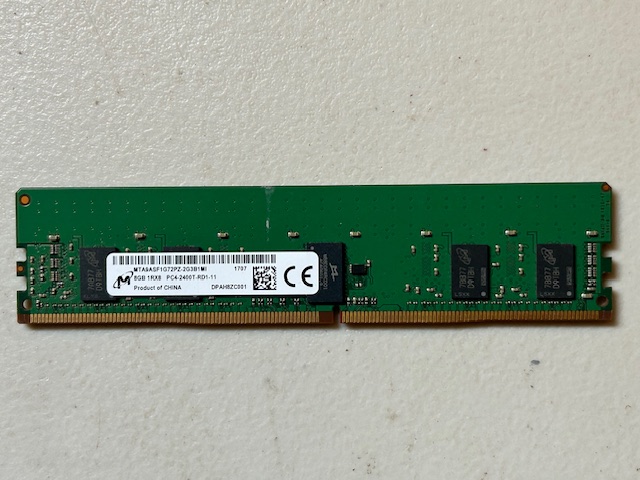 Micron 64GB (8GB x8) PC4-2400T DDR4 1Rx8 RDIMM Server Memory RAM ECC